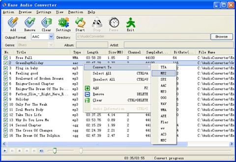 Click to view Ease Audio Converter 5.30 screenshot