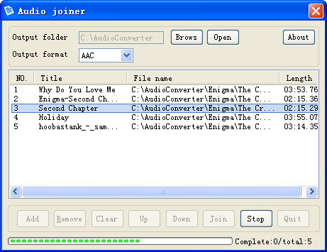Audio joiner for Ease Audio Converter Screenshot