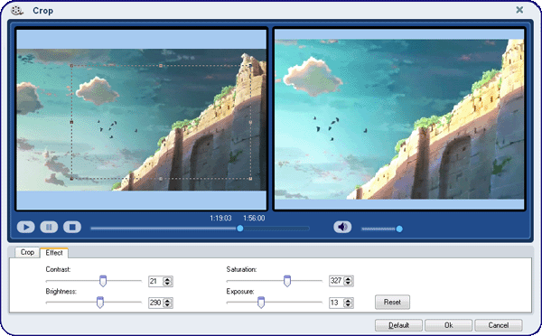 crop and effect