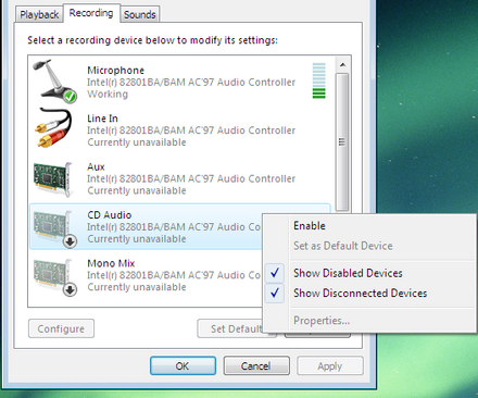 select recording device